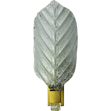 Glass leaf wall sconce by Carl Fagerlund, 1970s