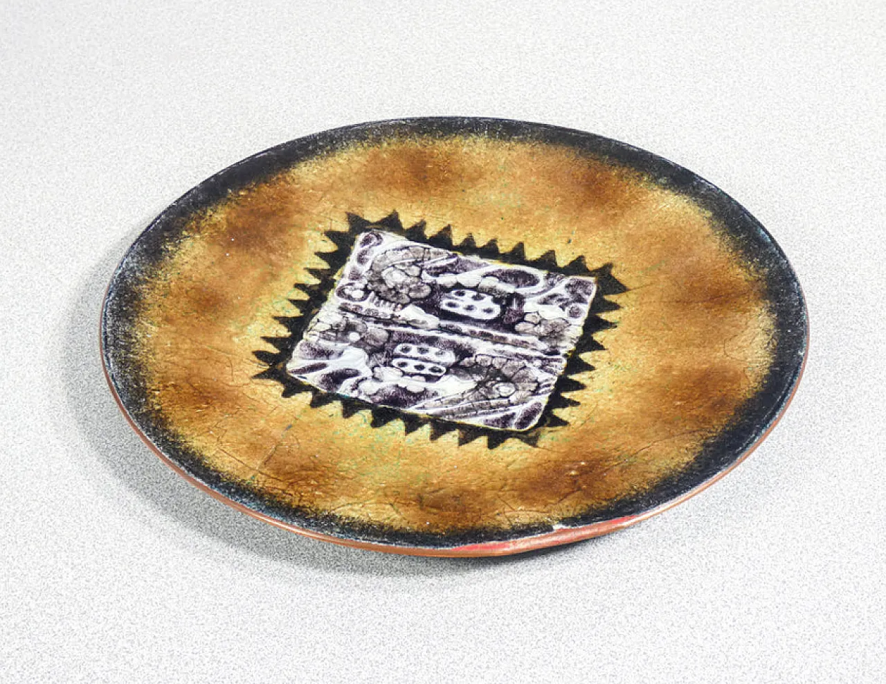 Enamelled copper plate by Idro Colombi and Miranda Bestazzi, 1960s 2