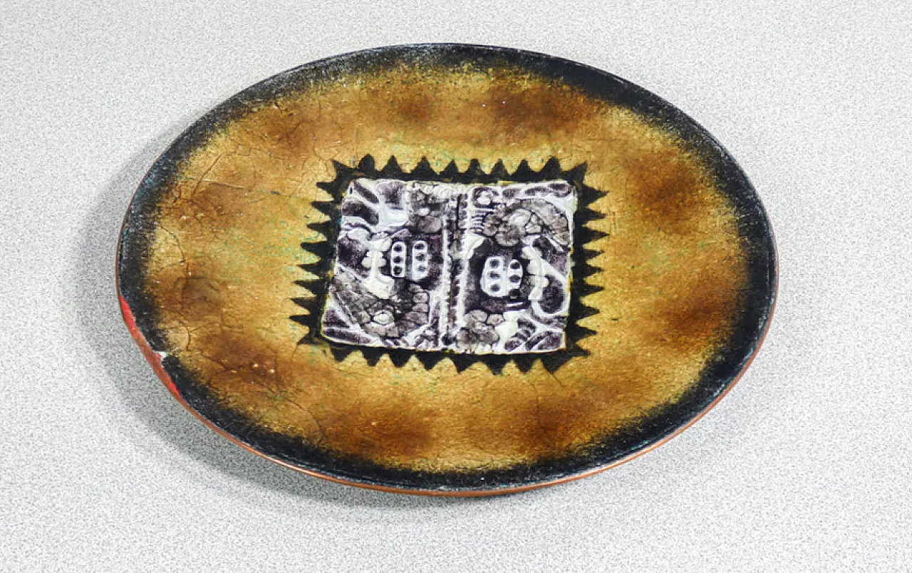 Enamelled copper plate by Idro Colombi and Miranda Bestazzi, 1960s 6