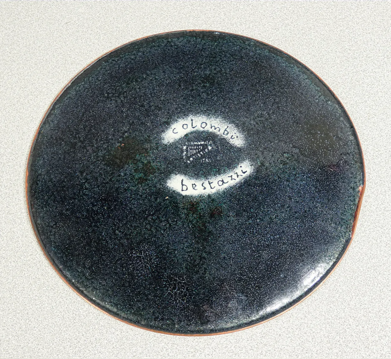 Enamelled copper plate by Idro Colombi and Miranda Bestazzi, 1960s 7