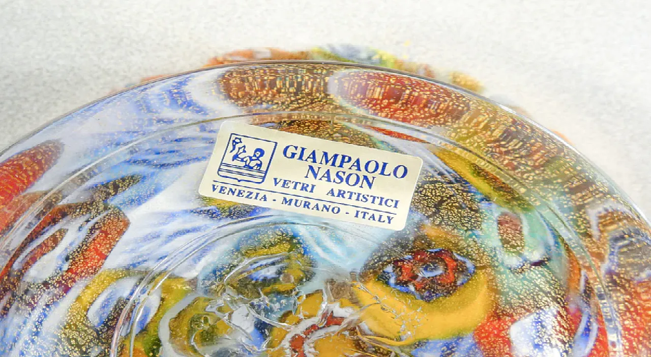 Blown Murano glass dish by Giampaolo Nason, 1990s 8