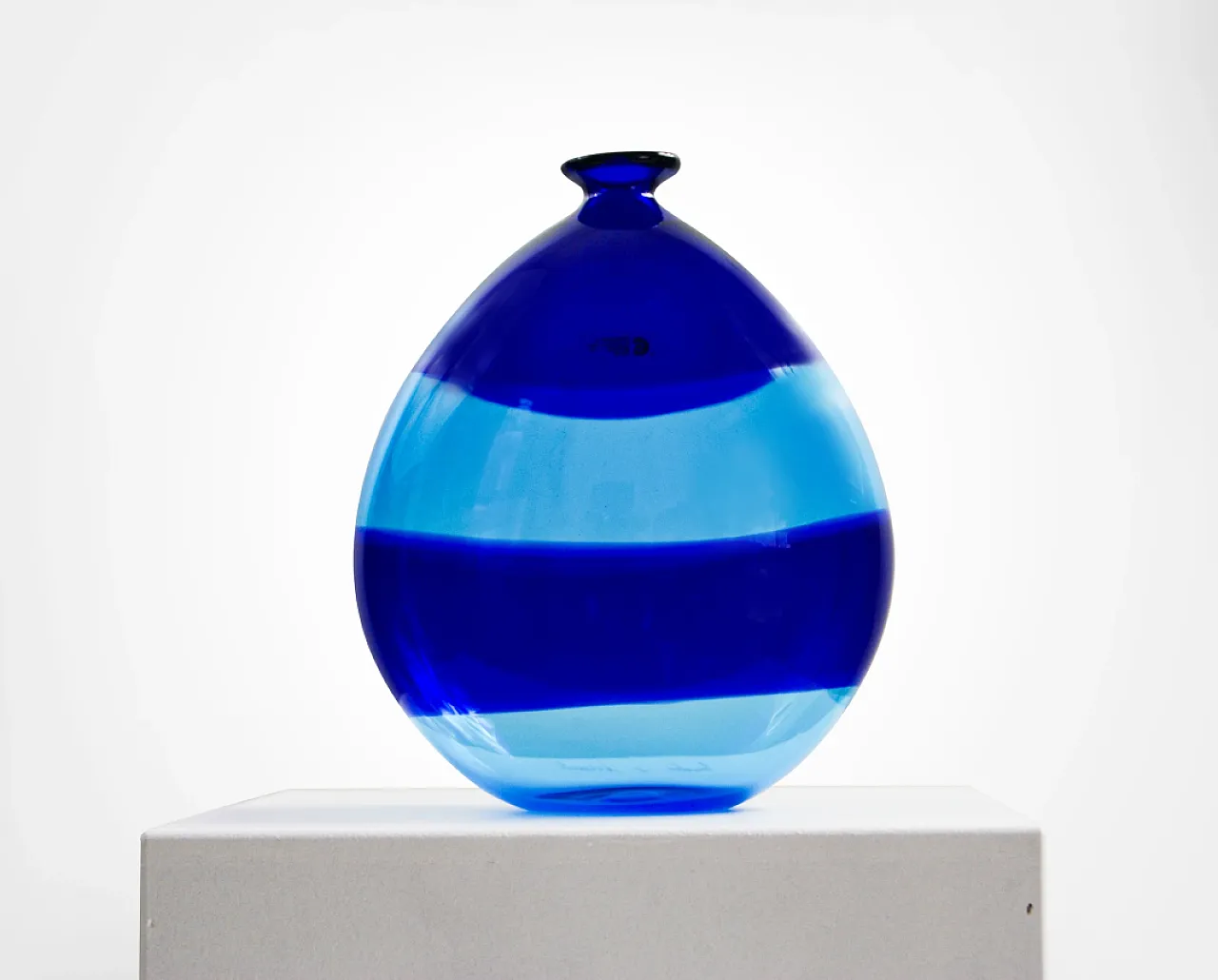 Blue Murano glass vase by Albarelli for Cenedese, 1970s 1