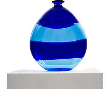 Blue Murano glass vase by Albarelli for Cenedese, 1970s