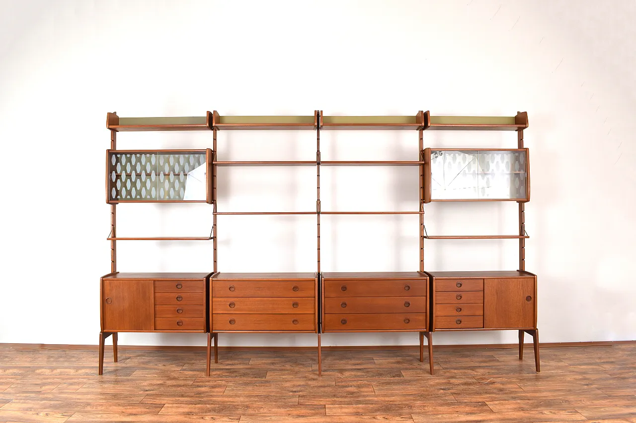 Ergo teak wall unit by Texmon e Blindheim for Mobelfabrikk, 60s 1