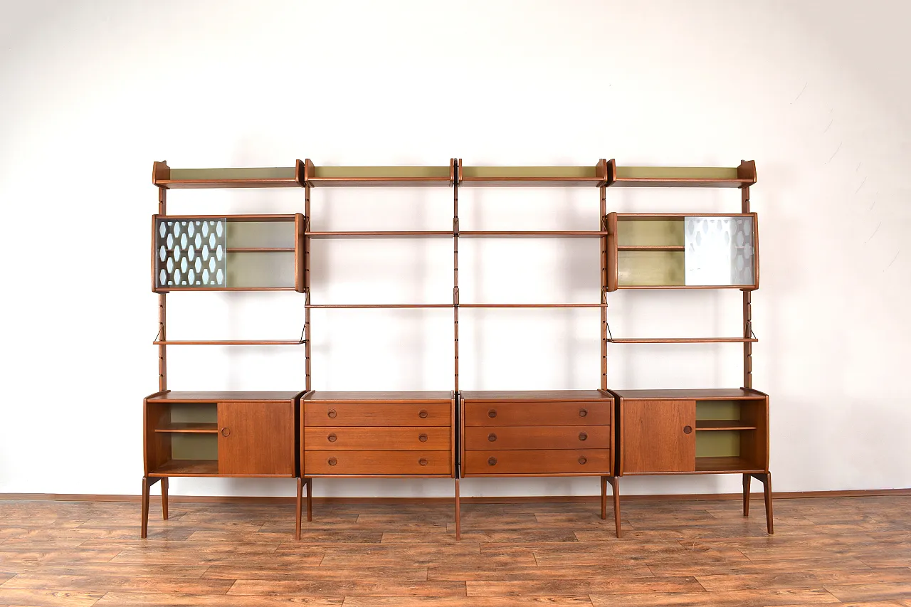 Ergo teak wall unit by Texmon e Blindheim for Mobelfabrikk, 60s 2