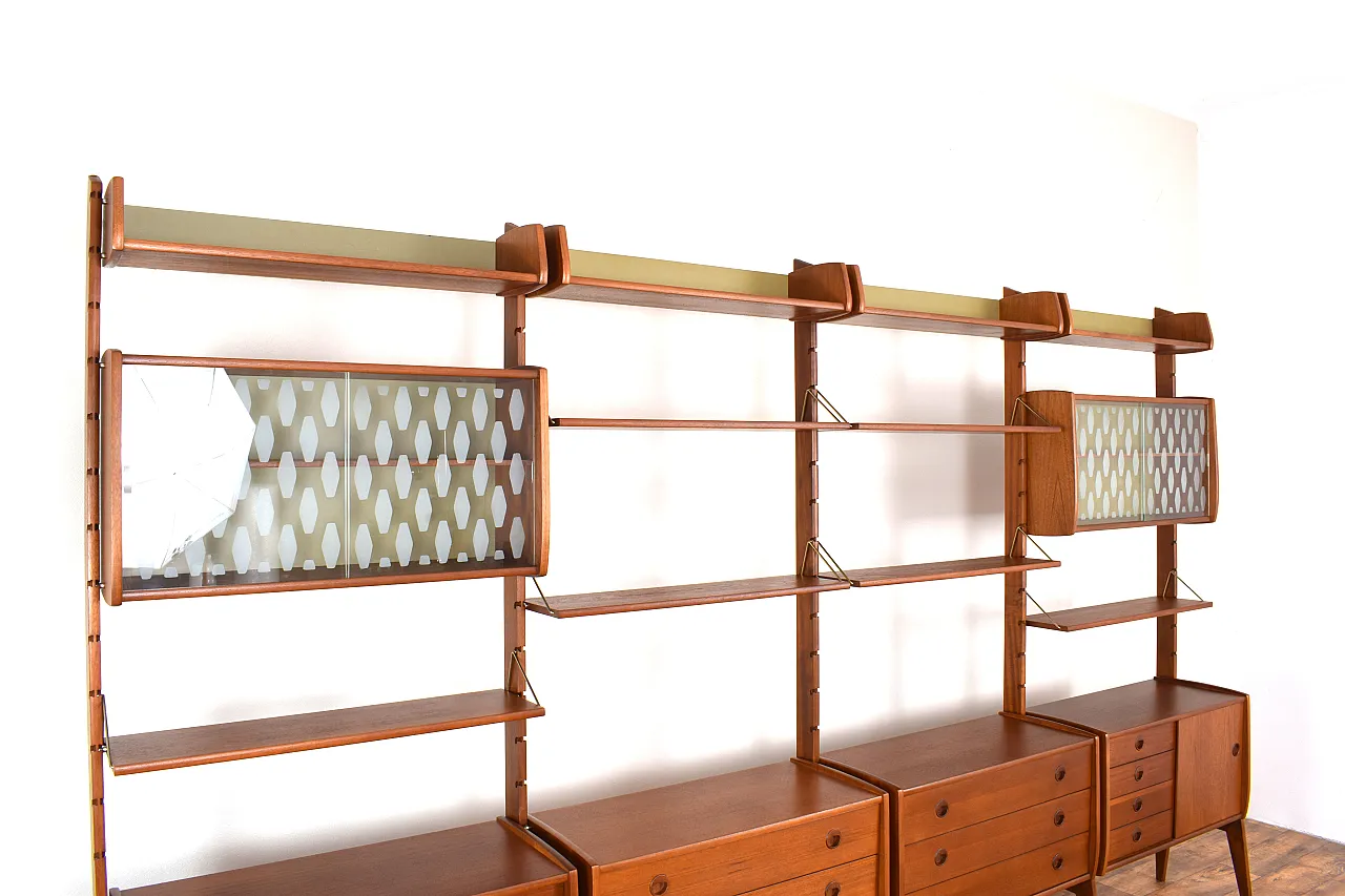 Ergo teak wall unit by Texmon e Blindheim for Mobelfabrikk, 60s 3