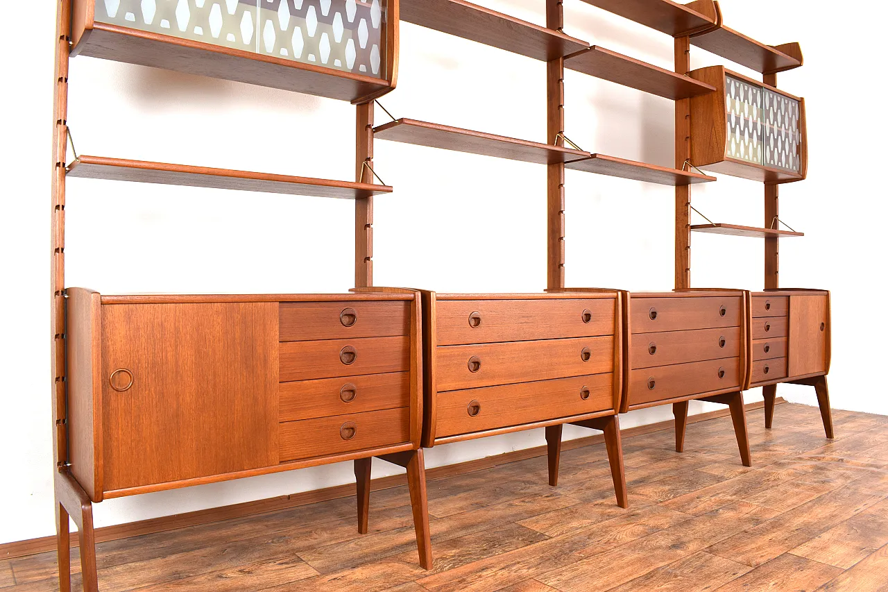 Ergo teak wall unit by Texmon e Blindheim for Mobelfabrikk, 60s 12