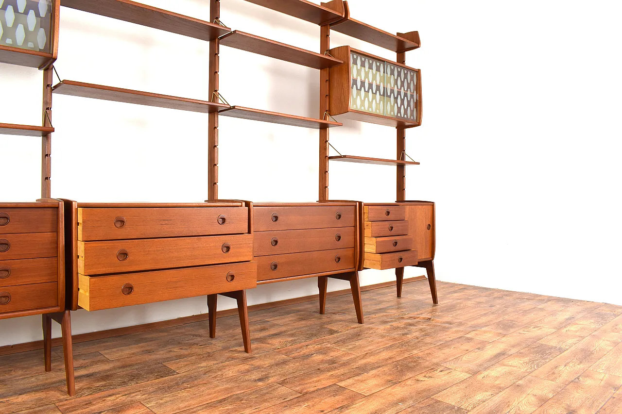 Ergo teak wall unit by Texmon e Blindheim for Mobelfabrikk, 60s 13