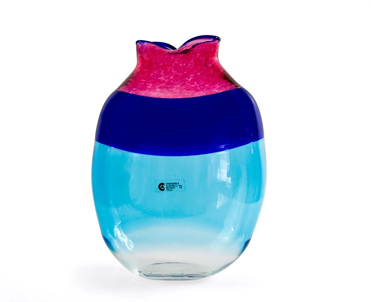 Multicoloured Murano glass vase by Albarelli for Cenedese, 1970s 1