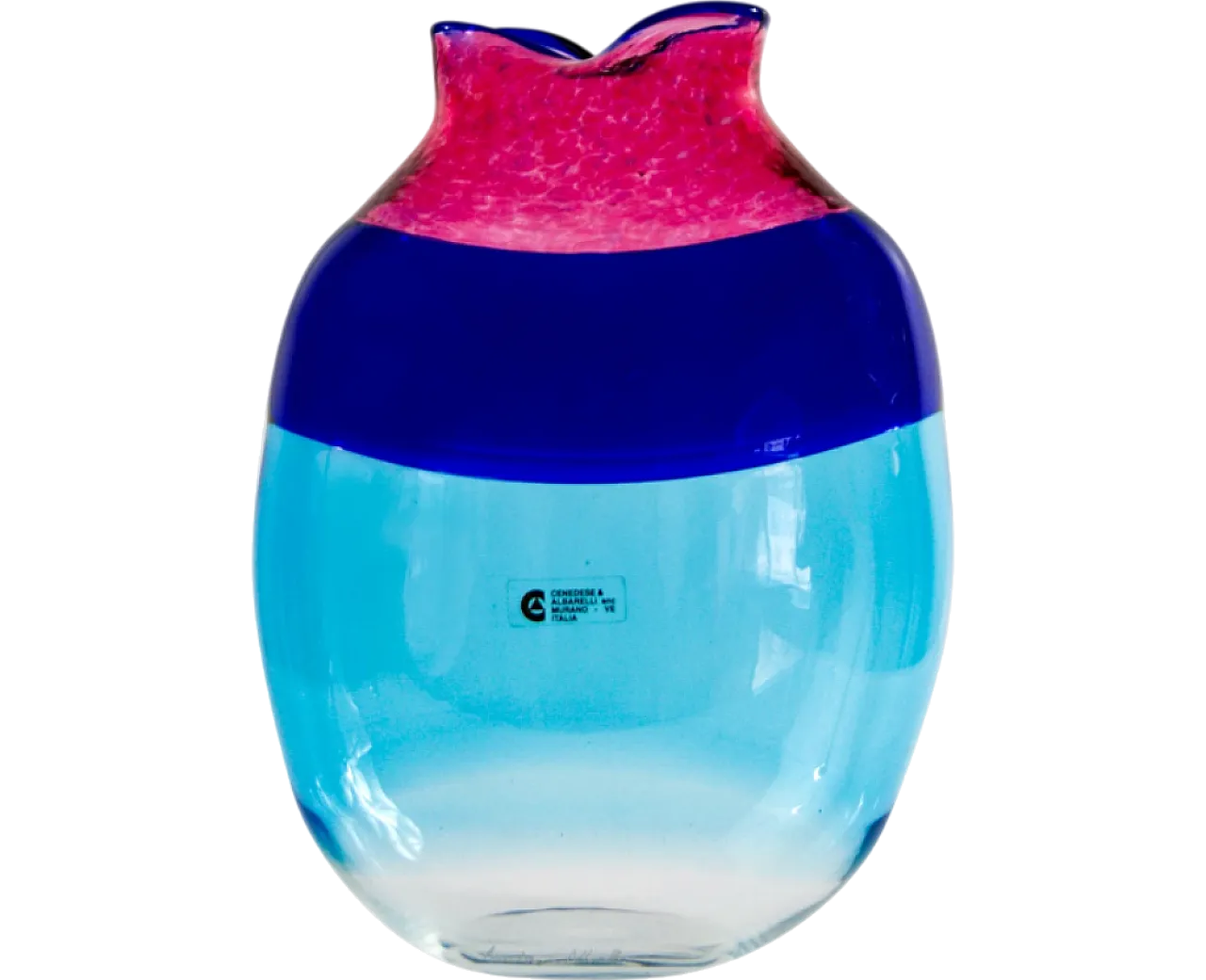 Multicoloured Murano glass vase by Albarelli for Cenedese, 1970s 7