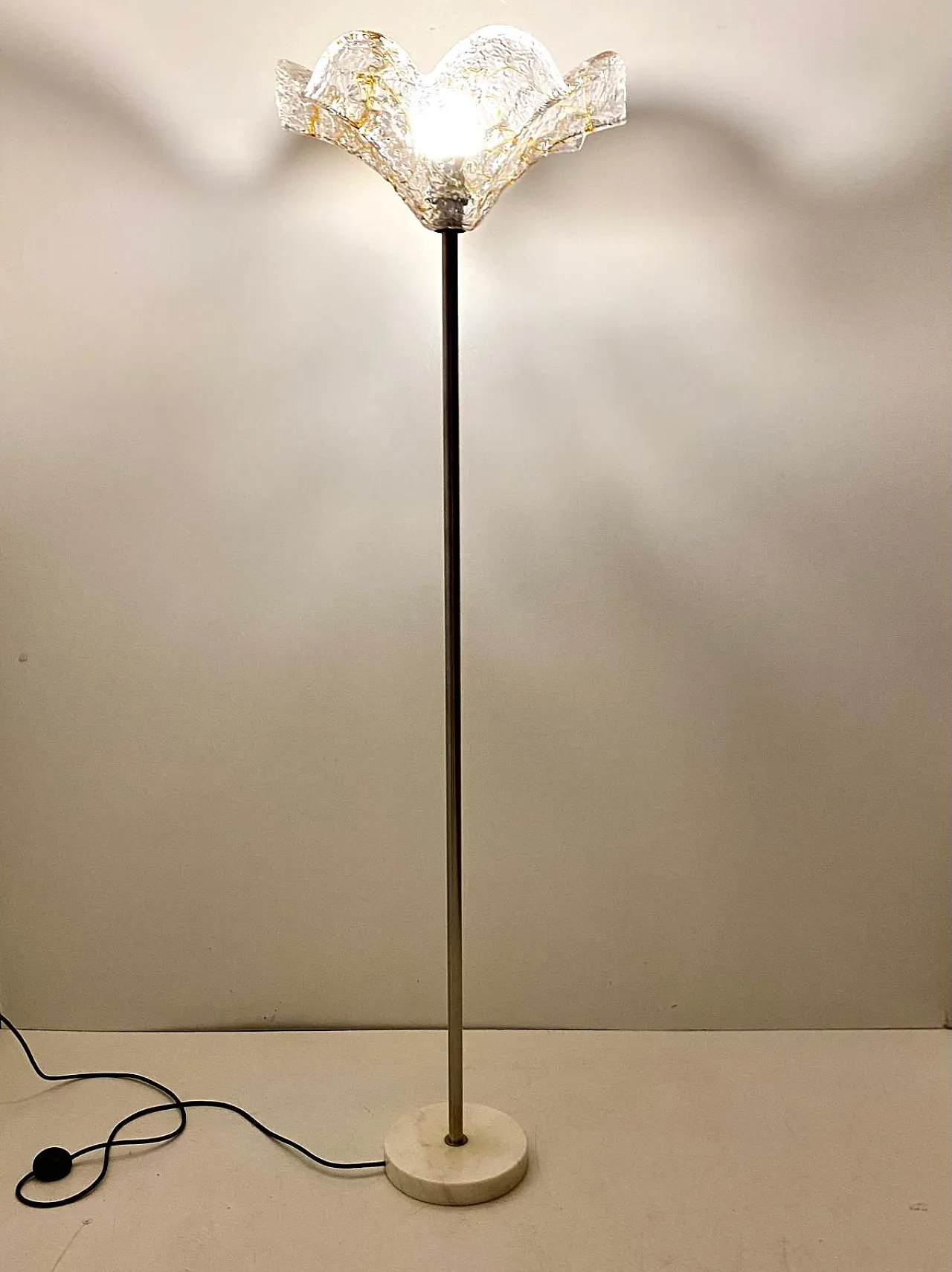 Floor lamp in Murano glass and Carrara marble, Italy, 1960s 3