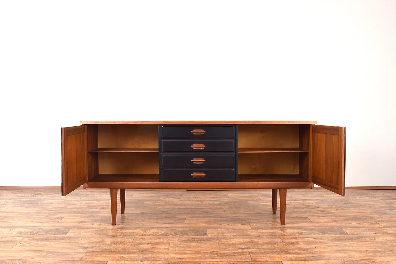 Mid-Century Op-Art Hand-Painted Teak Sideboard by Gustav Bahus, 1960s 2