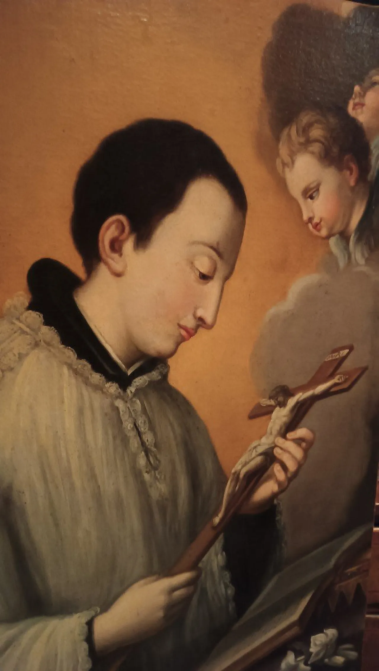 St. Louis Gonzaga with crucifix, oil on canvas, 18th century 3