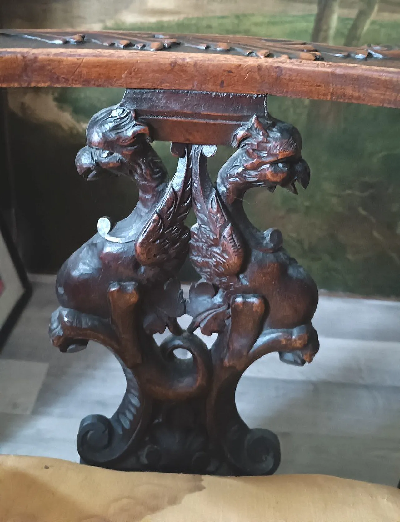 Pair of solid walnut corner armchairs, 19th century 4