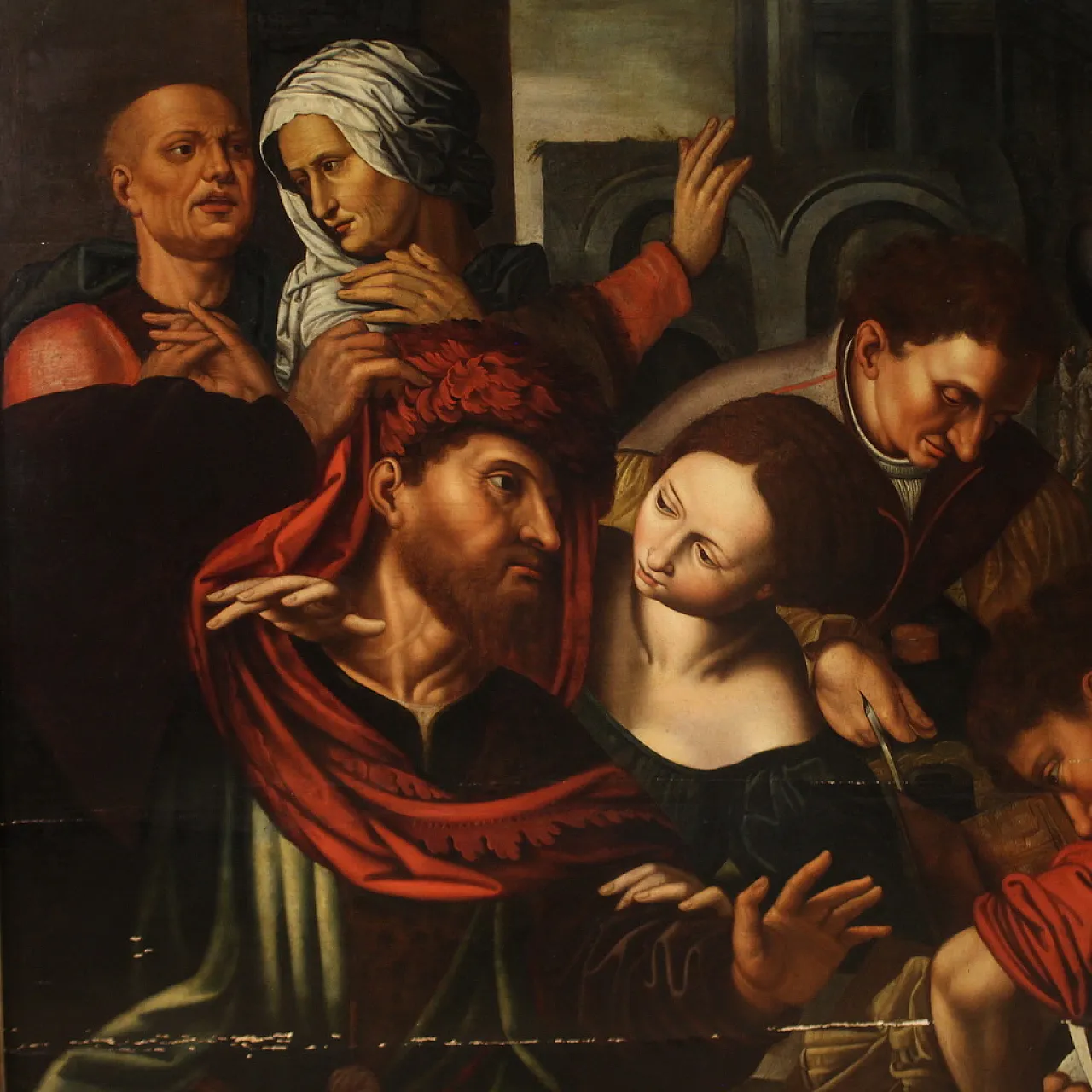 Vocation of St. Matthew, Flemish oil panel painting, 16th century 3