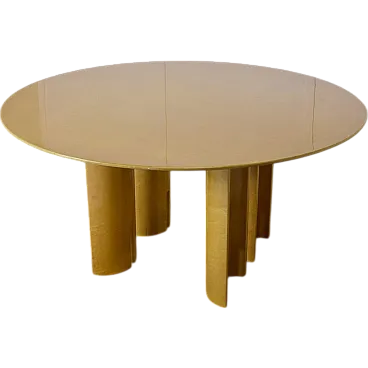 Round table in maple by Giovanni Offredi for Saporiti Italia, 1980s