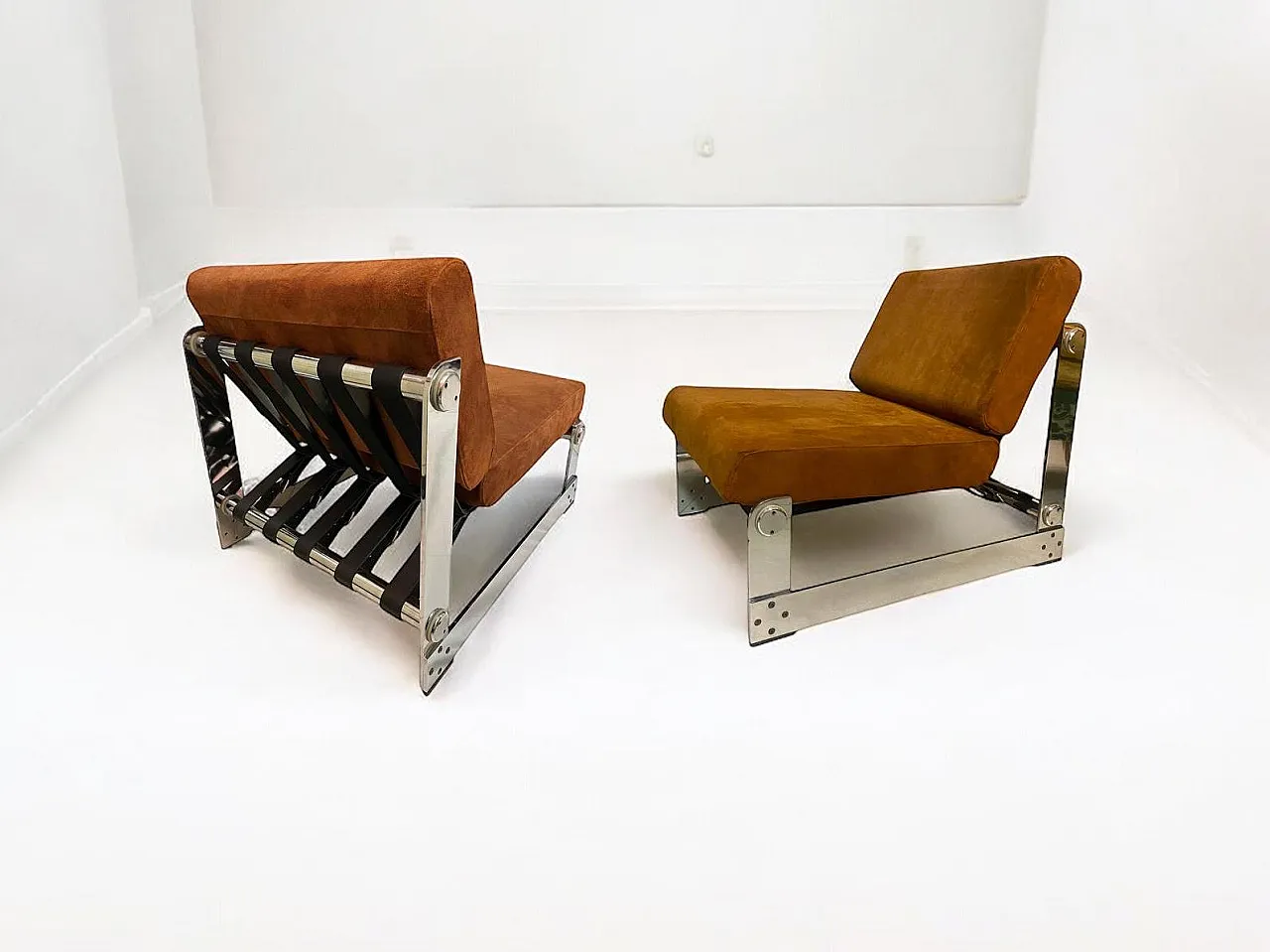 Set of 2 Lounge Chairs by Gilles Bouchez for Airborne, 1972 3