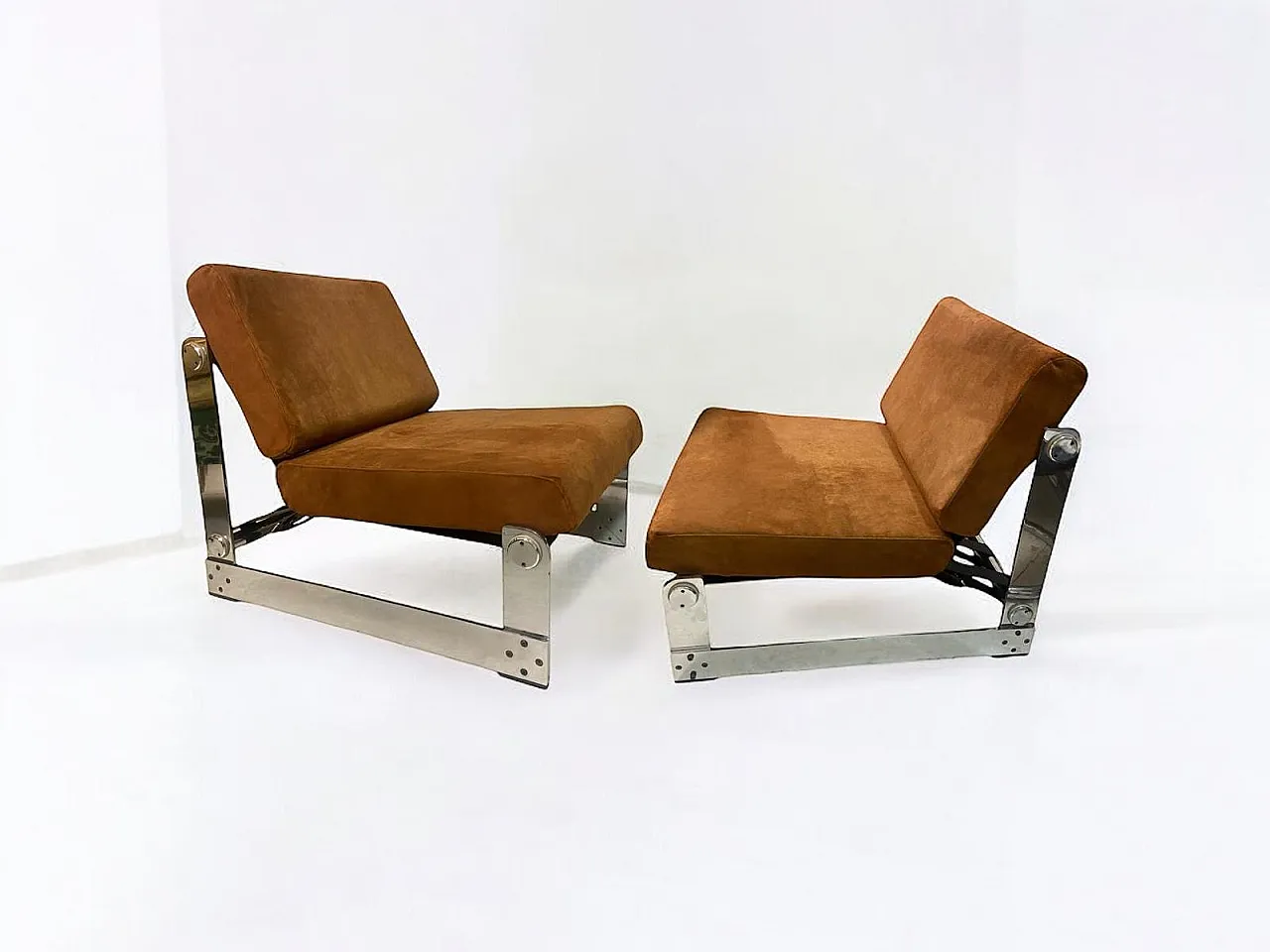 Set of 2 Lounge Chairs by Gilles Bouchez for Airborne, 1972 8