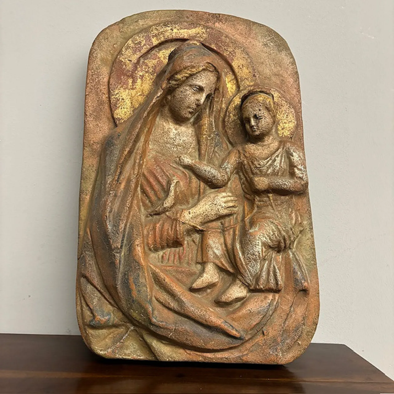 Terracotta plaque Virgin with Child, 19th century 4