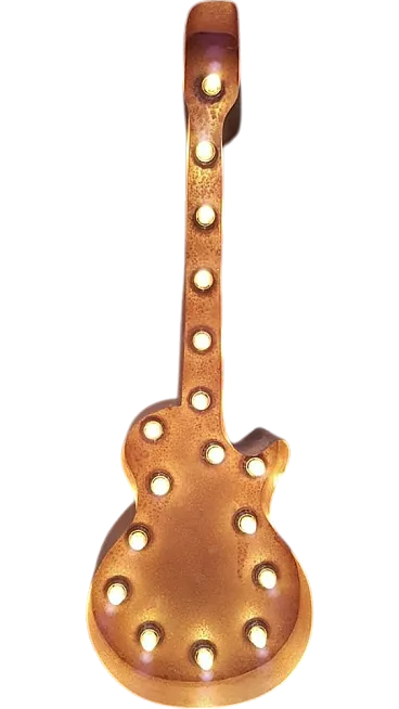 Illuminated Brown  guitar sign, 1990s