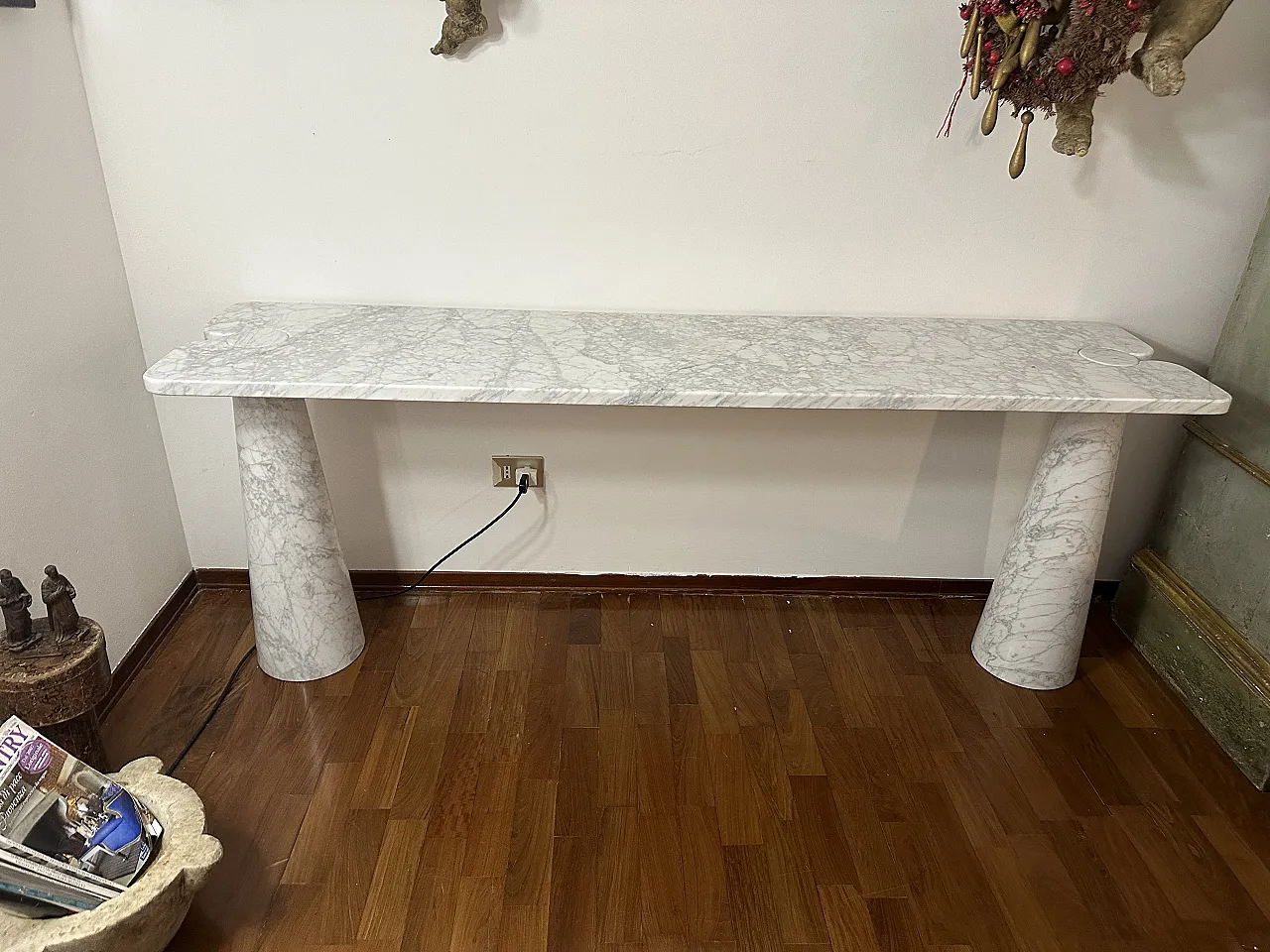 Eros console by Angelo Mangiarotti for Skipper in Carrara marble 1970s 2