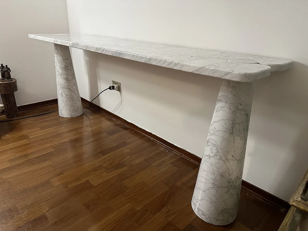 Eros console by Angelo Mangiarotti for Skipper in Carrara marble 1970s 3