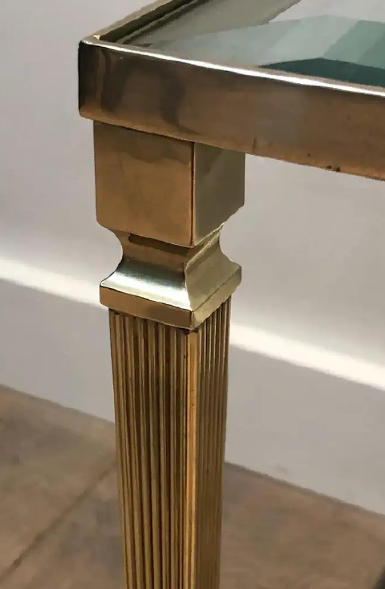 Neoclassical style brass side table by Maison Jansen, 1940s 6