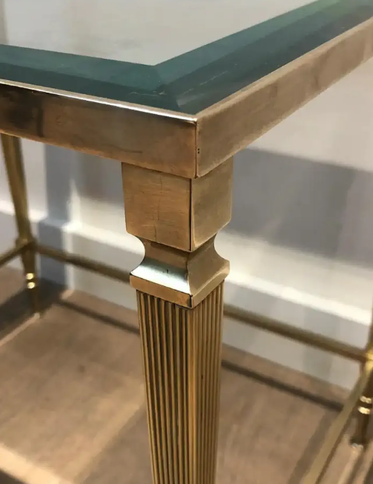 Neoclassical style brass side table by Maison Jansen, 1940s 8