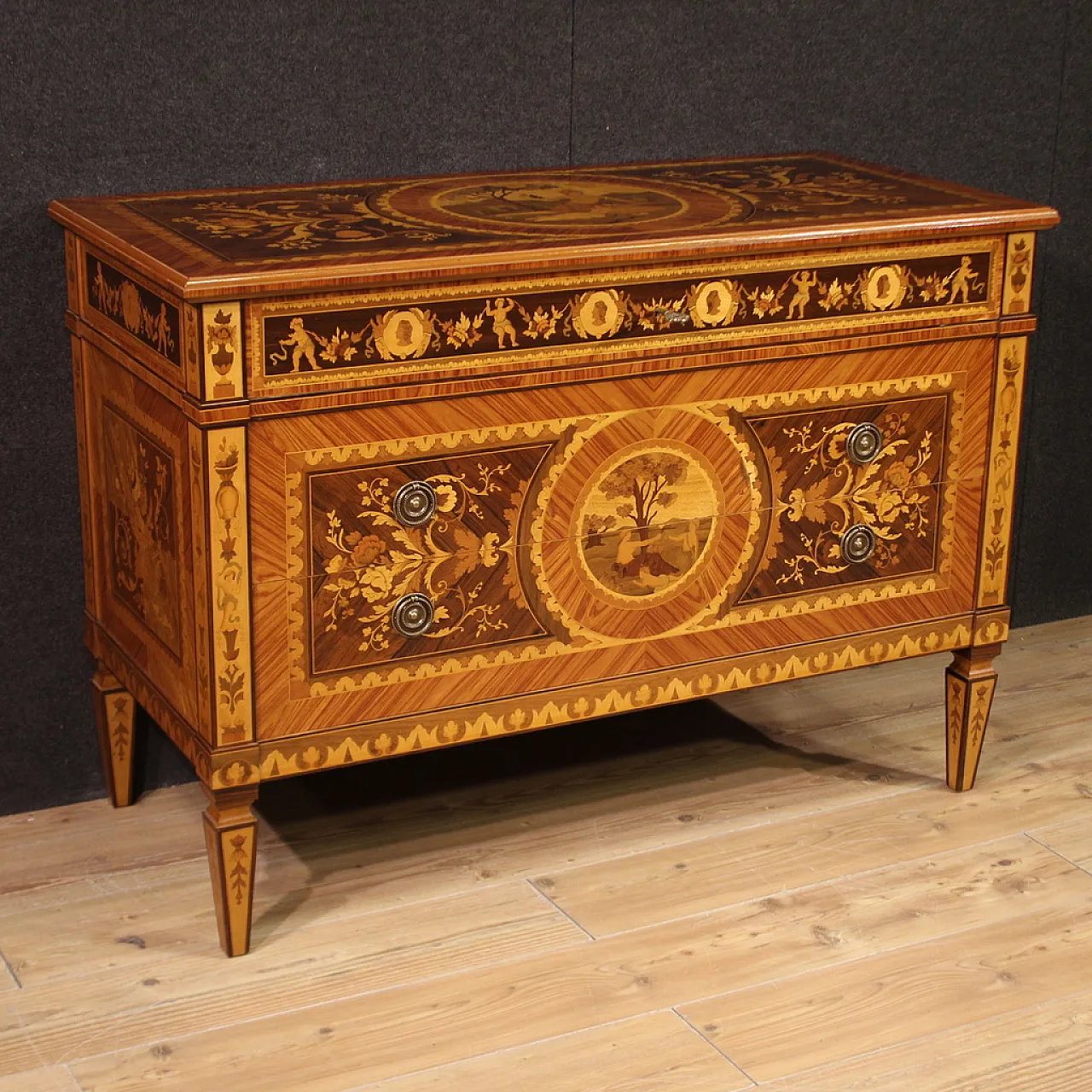 Louis XVI style inlay chest of drawers, 20th century 1