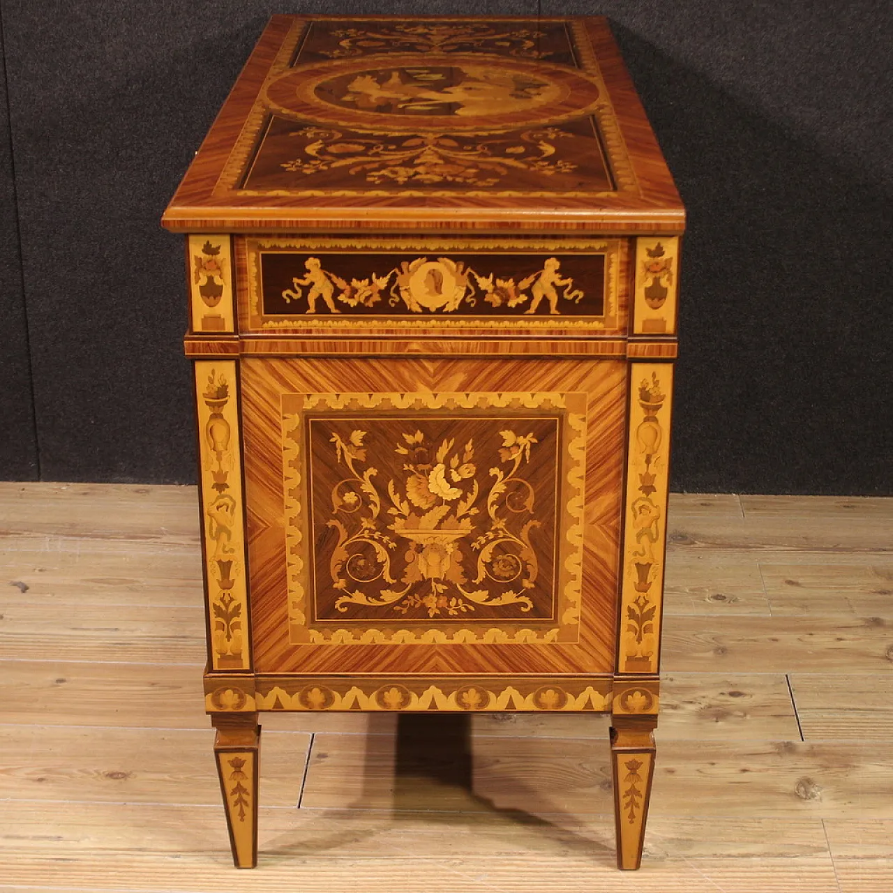 Louis XVI style inlay chest of drawers, 20th century 5