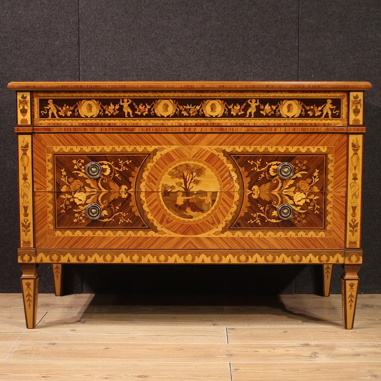 Louis XVI style inlay chest of drawers, 20th century 7