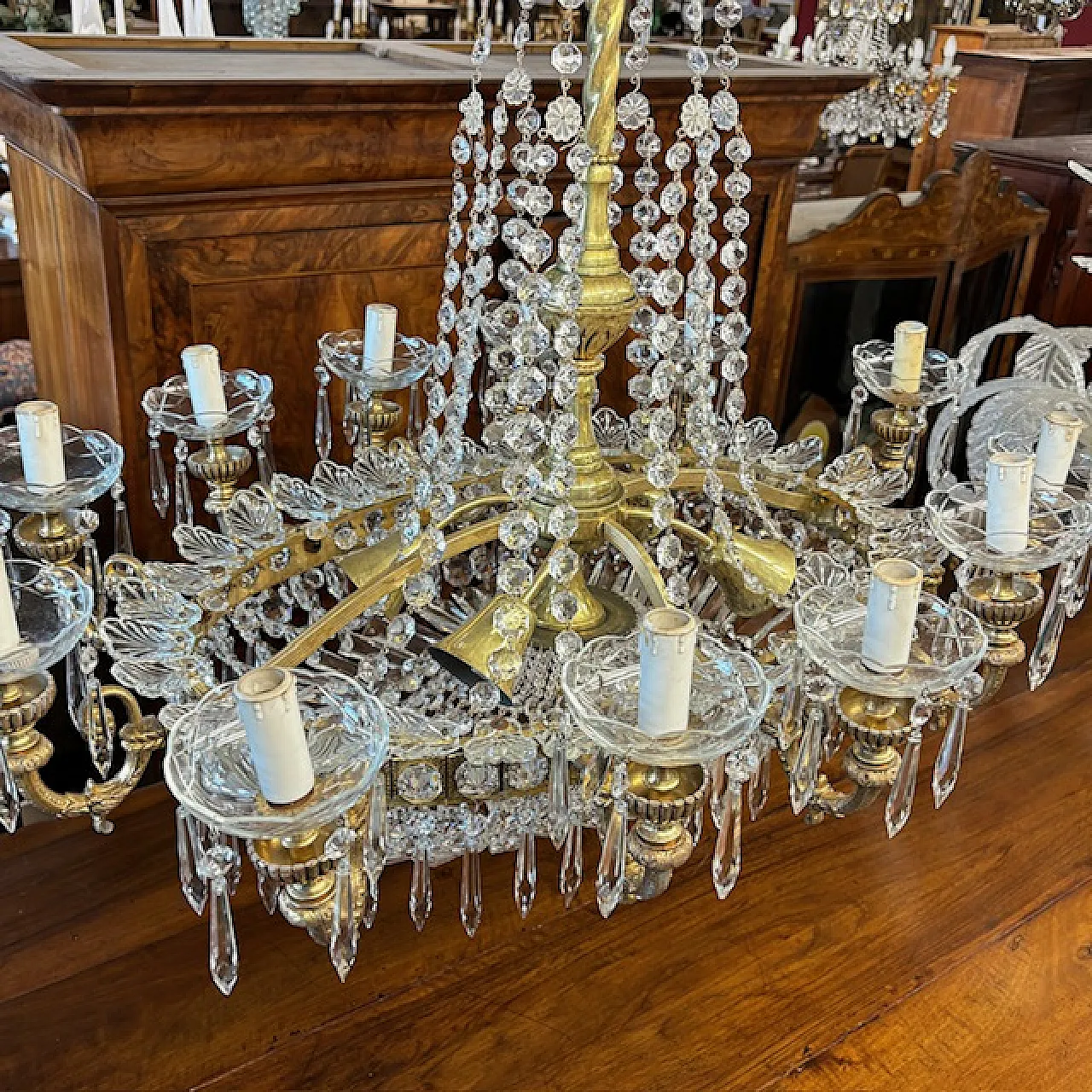 Gilded bronze and crystal chandelier, early 20th century 11