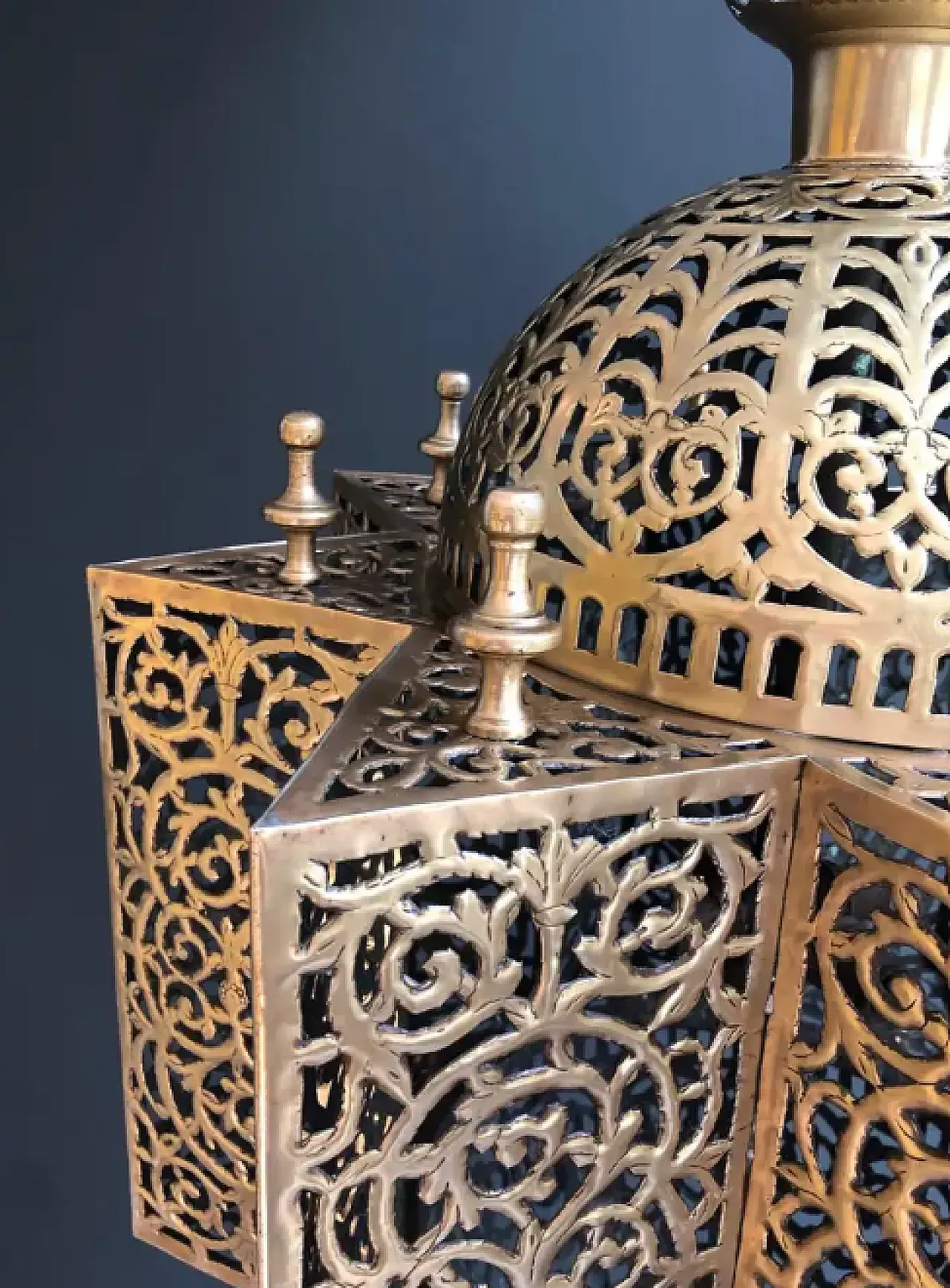 Oriental brass lantern, late 19th century 5