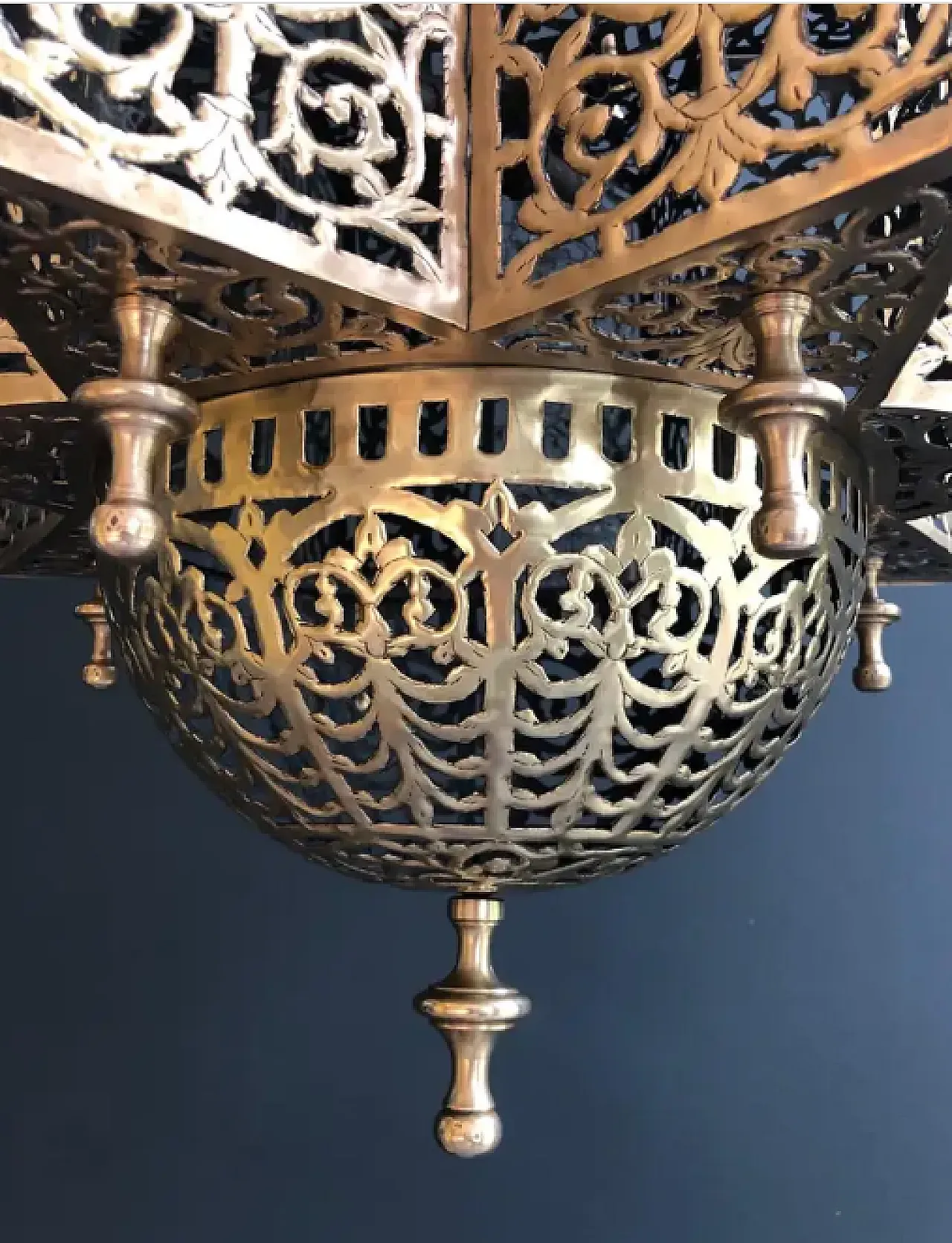 Oriental brass lantern, late 19th century 9