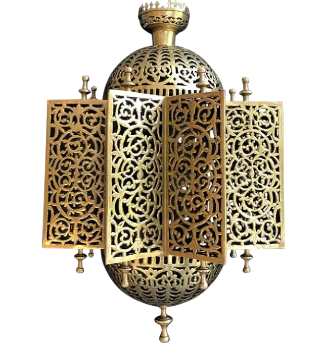 Oriental brass lantern, late 19th century 11