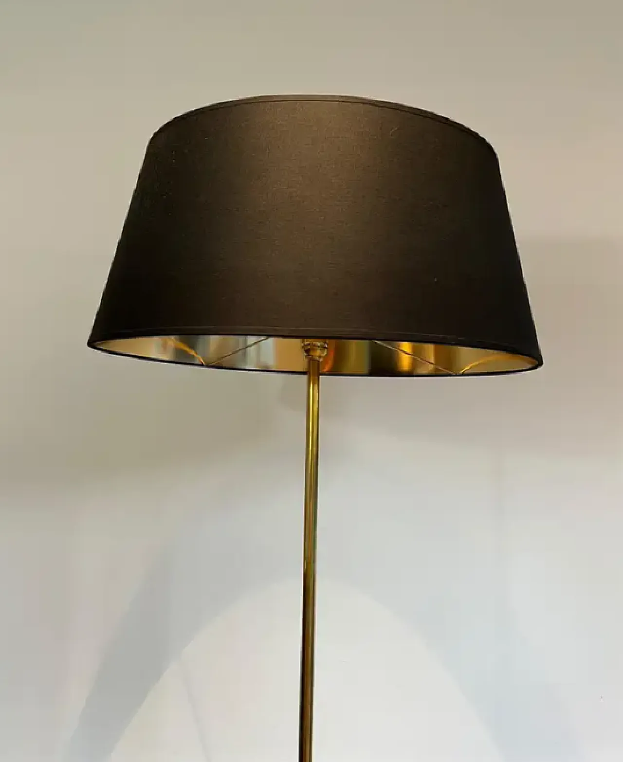 Brass and wood floor lamp by Maison Jansen, 1940s 5