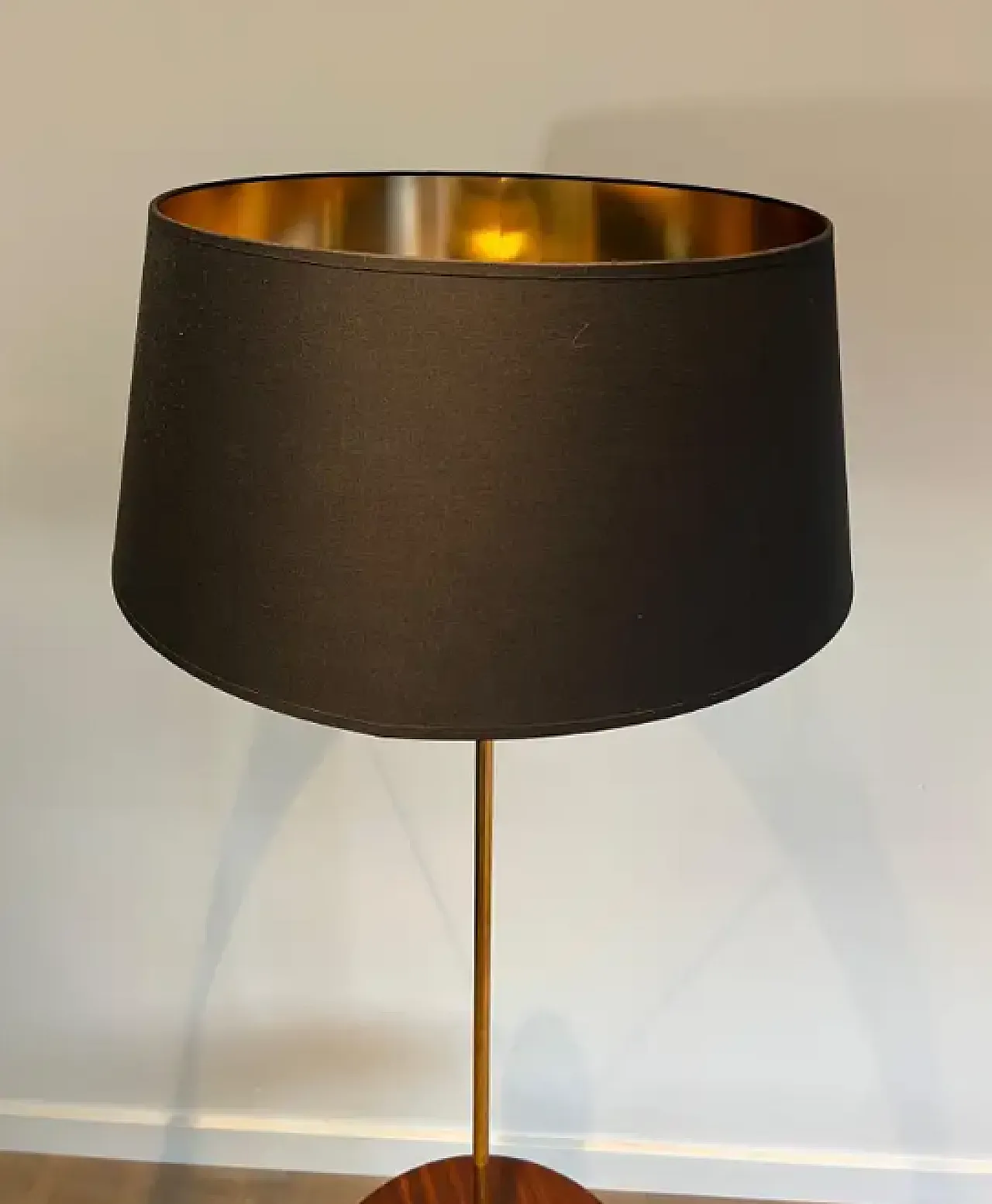 Brass and wood floor lamp by Maison Jansen, 1940s 6