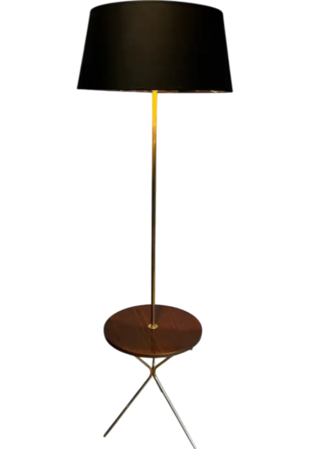 Brass and wood floor lamp by Maison Jansen, 1940s 10