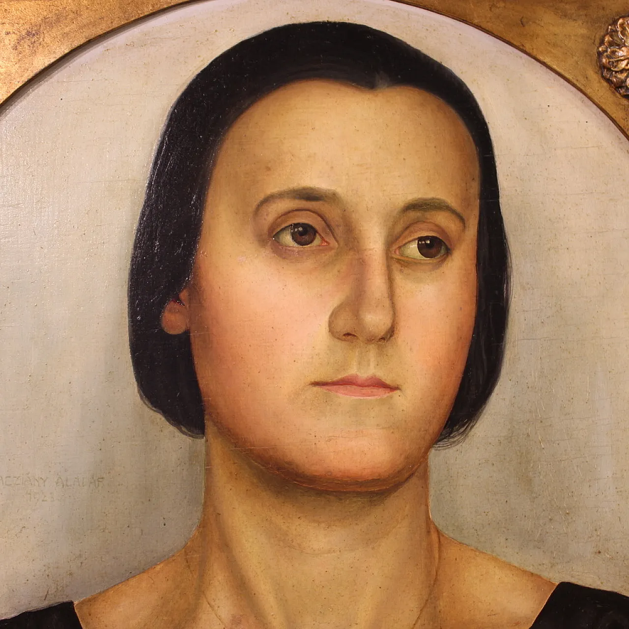 Aladár Kacziány, Portrait of a woman, signed  and dated, 1923 7