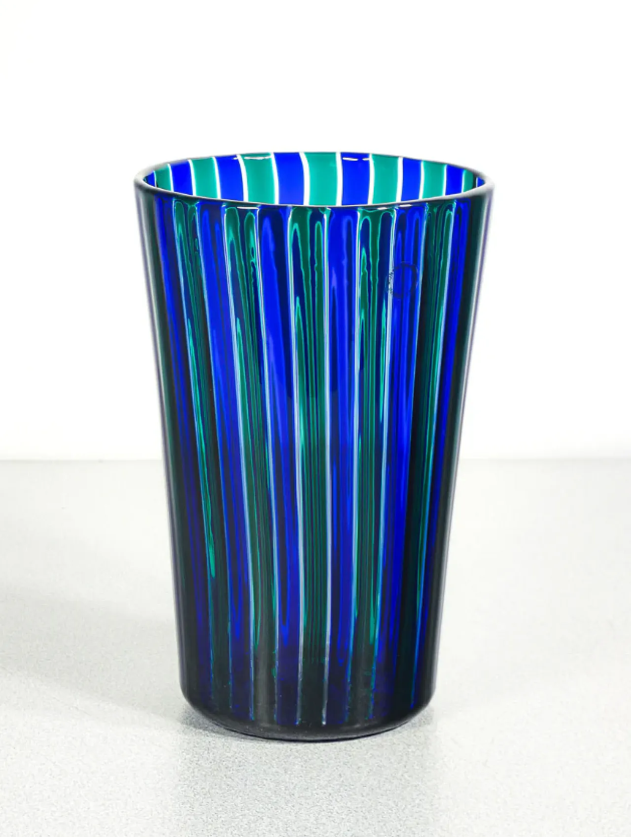 Murano blown glass reed vase by Gio Ponti for Venini, 2000s 5