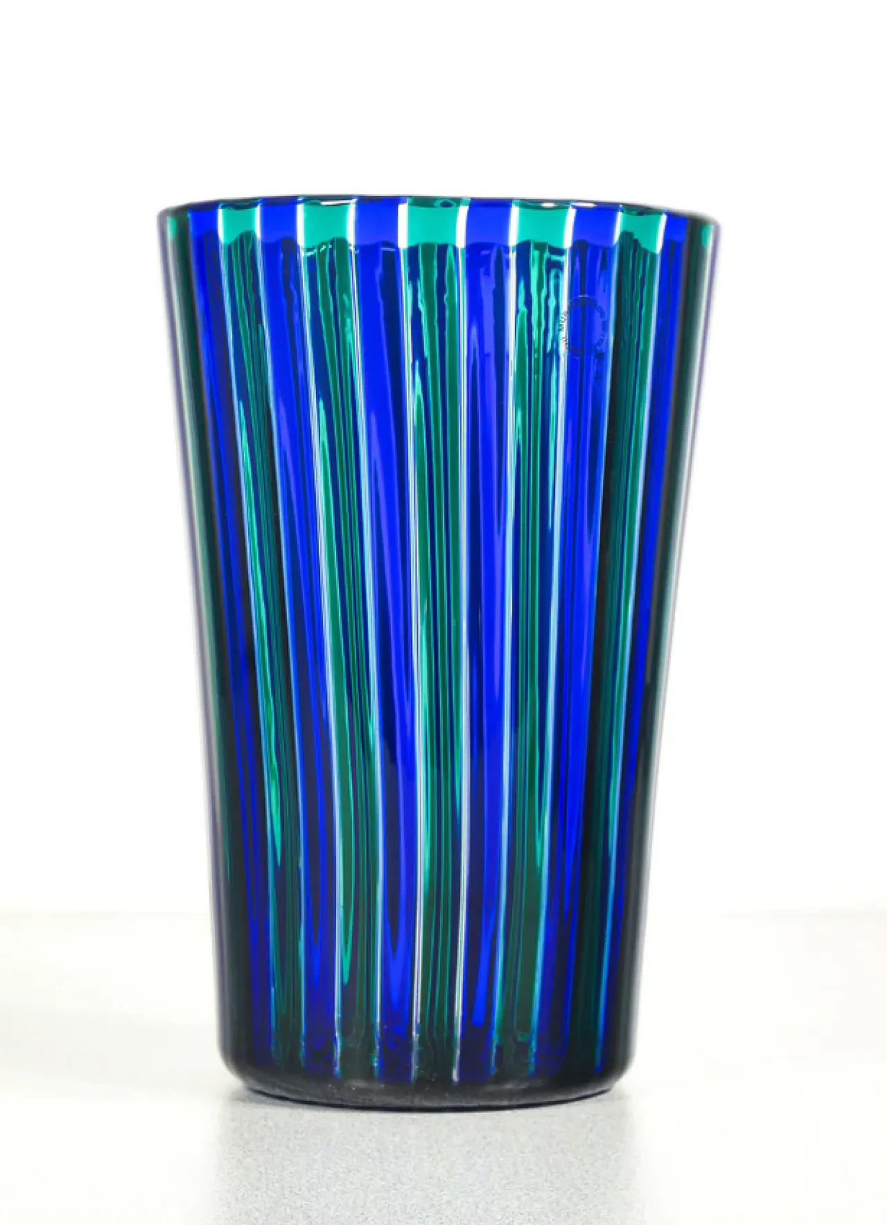 Murano blown glass reed vase by Gio Ponti for Venini, 2000s 6