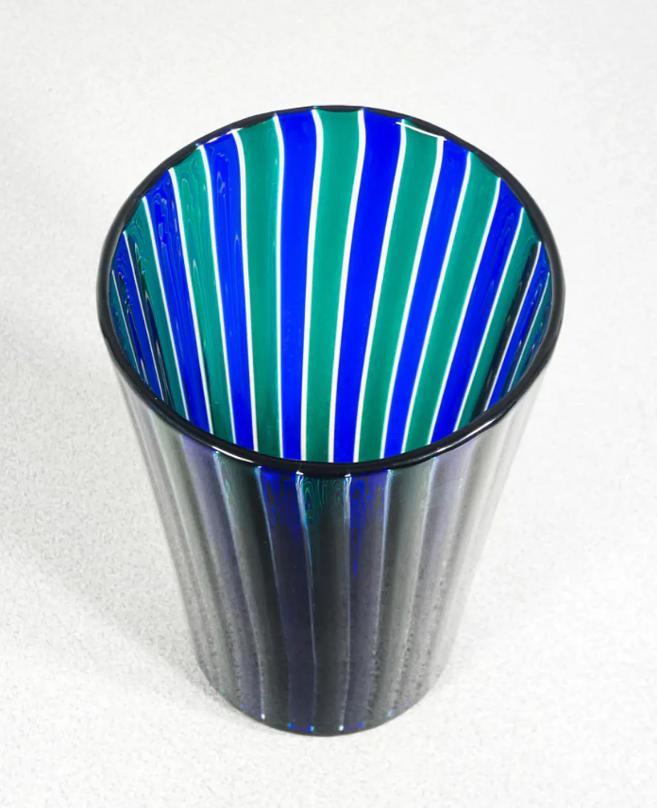 Murano blown glass reed vase by Gio Ponti for Venini, 2000s 7