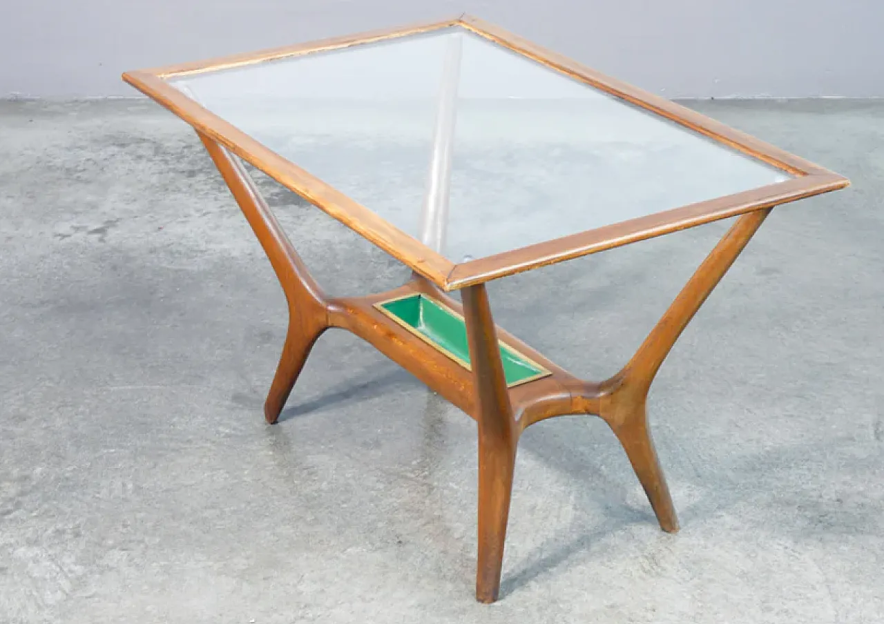 Wood and glass coffee table, 1940s 2