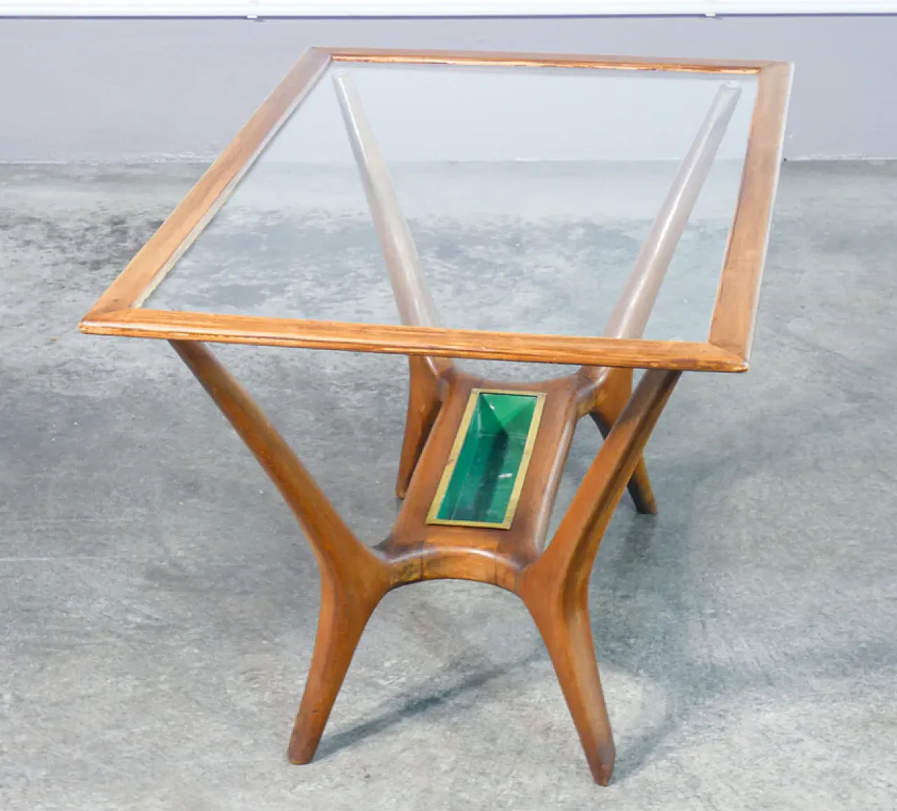 Wood and glass coffee table, 1940s 3