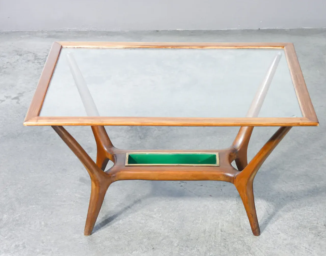 Wood and glass coffee table, 1940s 4