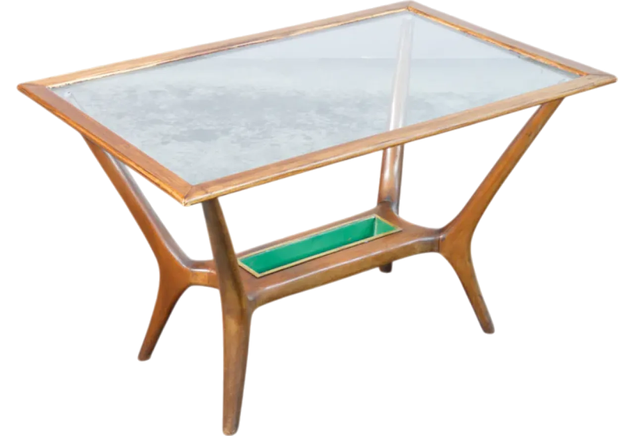 Wood and glass coffee table, 1940s 8