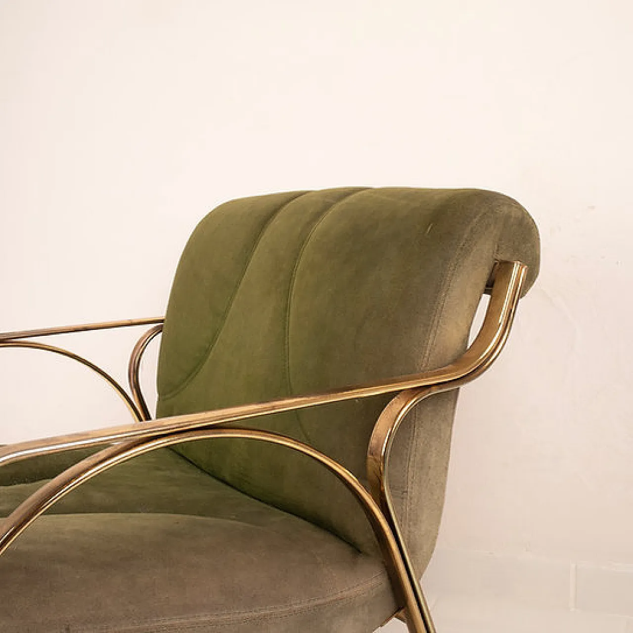 Green suede armchair by Vittorio Gregotti, 1960s 3