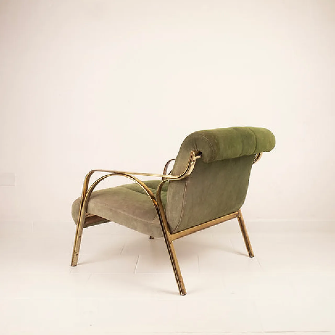 Green suede armchair by Vittorio Gregotti, 1960s 6