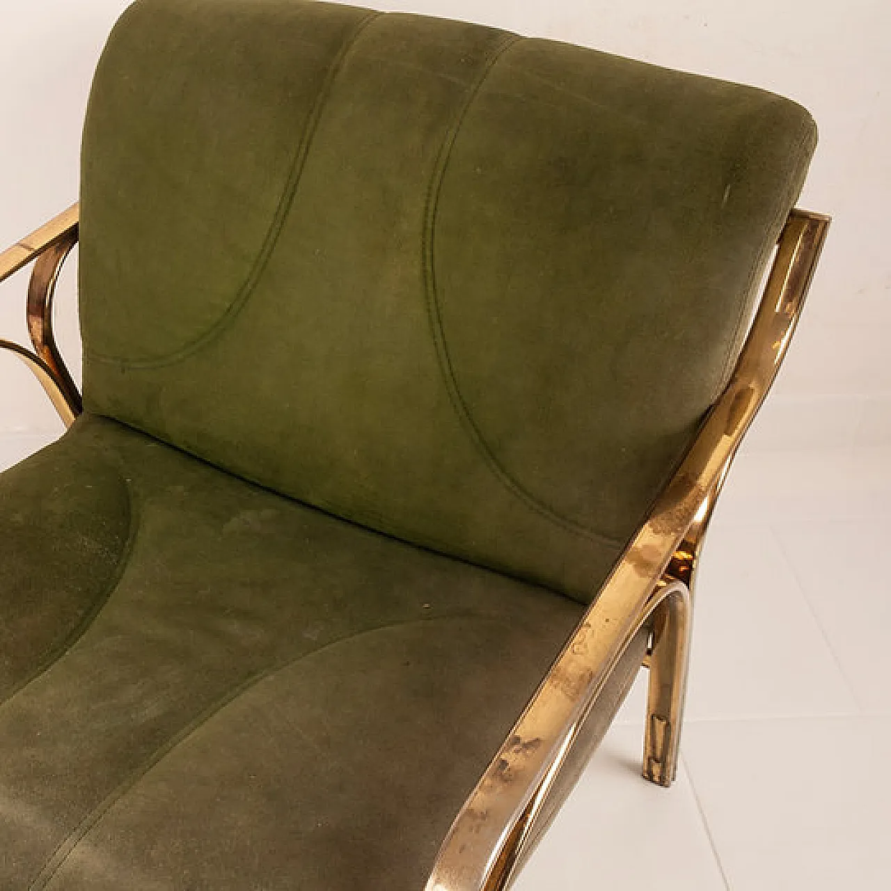 Green suede armchair by Vittorio Gregotti, 1960s 7