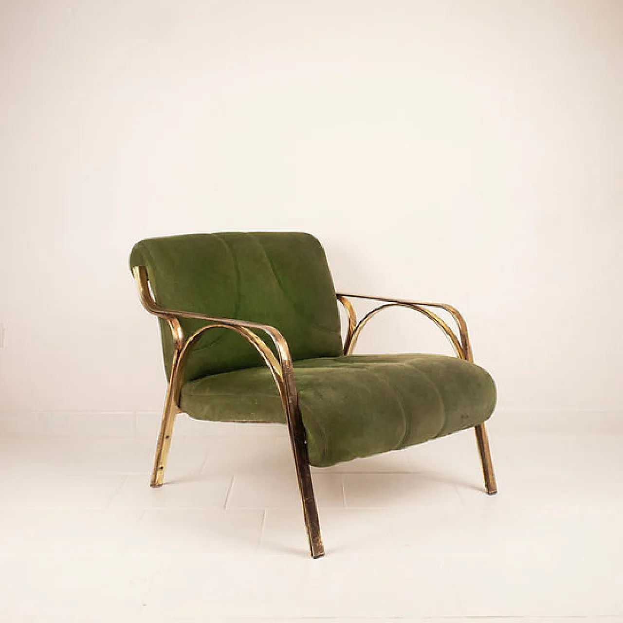 Green suede armchair by Vittorio Gregotti, 1960s 8